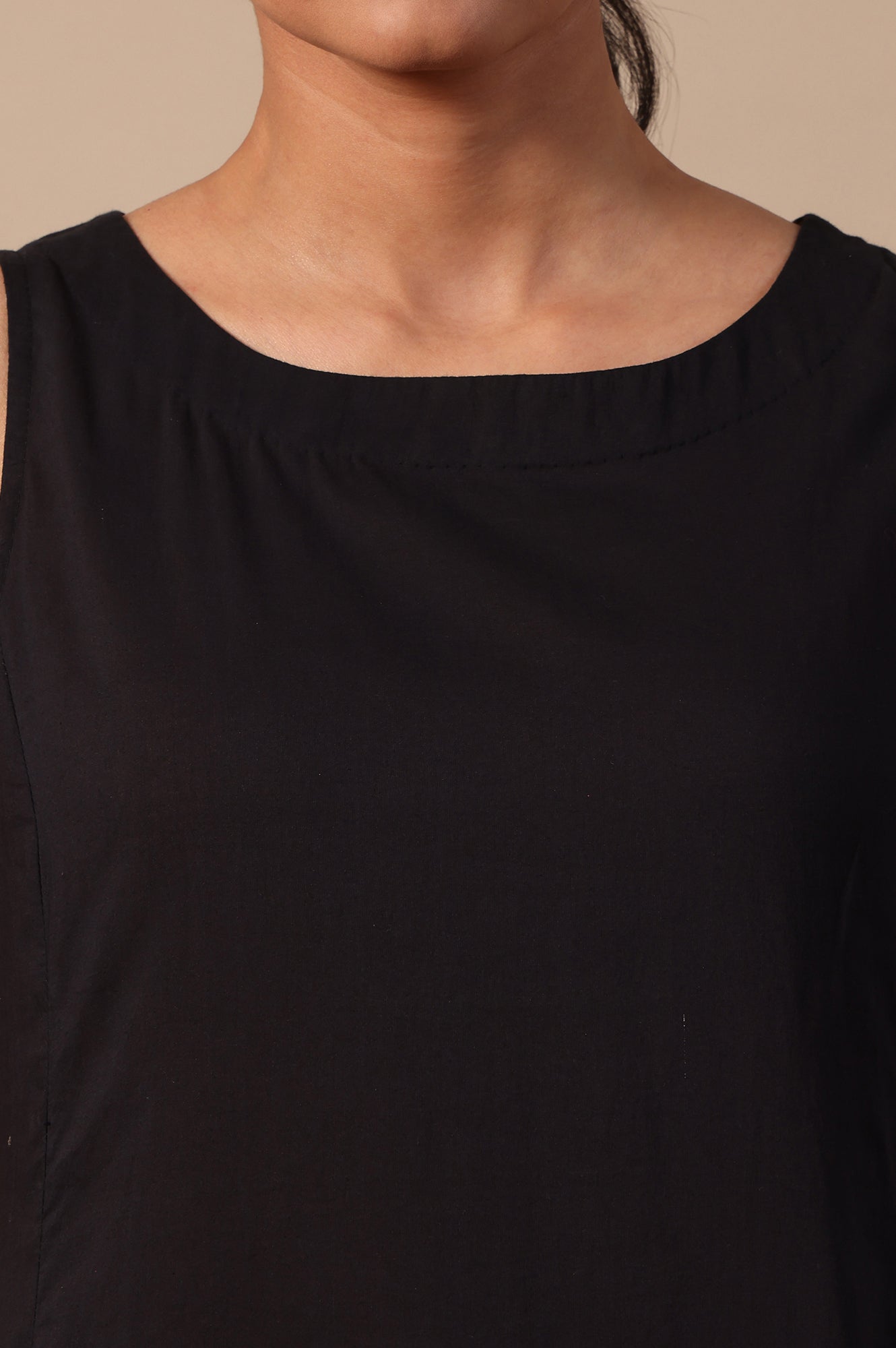 Solid Flared Pure Cotton Dress - Image 10